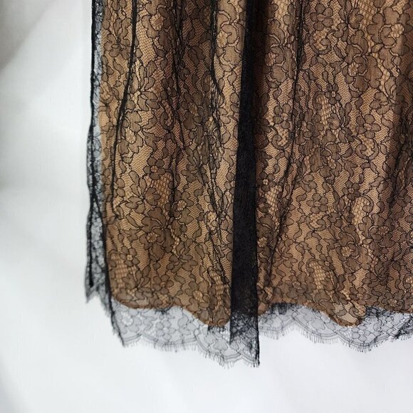 $1295 MICHAEL KORS Made in Italy Black Lace Nude Off the Shoulder Shirt Top 6 - Picture 14 of 16